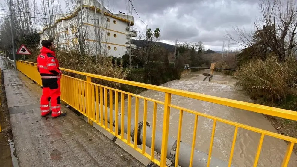 La zona de Los Puentes se est&aacute; viendo seriamente afectada por la borrasca Leonardo en Ja&eacute;n
