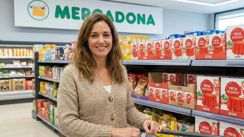Preparado en polvo gelatina fresa Hacendado de Mercadona
