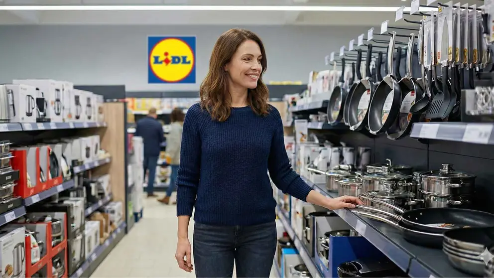 Una mujer en un supermercado Lidl