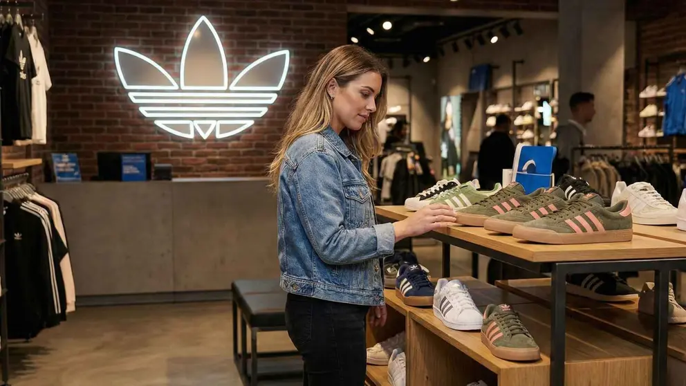 Una mujer en el interior de una tienda de Adidas