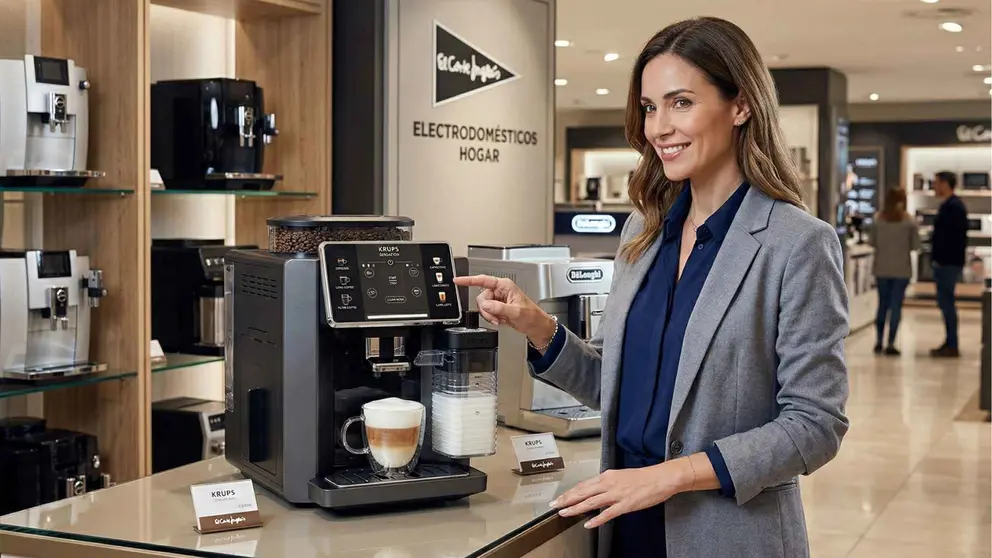 El Corte Ingl&eacute;s hace las delicias de los amantes del caf&eacute; con esta m&aacute;quina que muele, prepara y sirve todo tipo de variedades con el sabor m&aacute;s puro