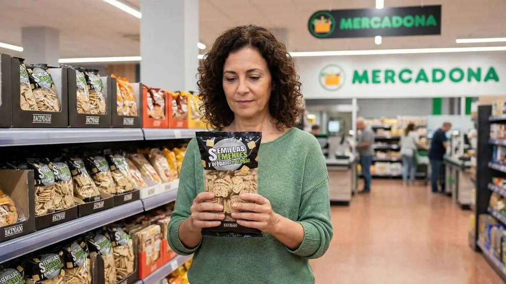 Galletas saladas con semillas y or&eacute;gano Hacendado de Mercadona