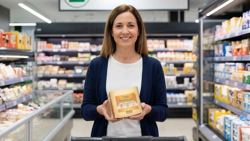 Queso a&ntilde;ejo tostado mezcla Hacendado de Mercadona