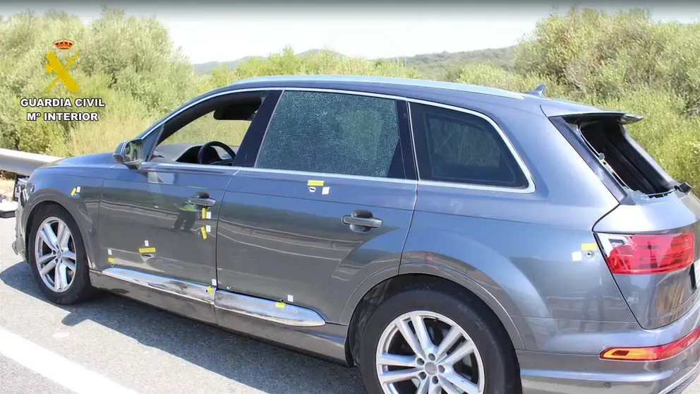 Estado del veh&iacute;culo tras el tiroteo