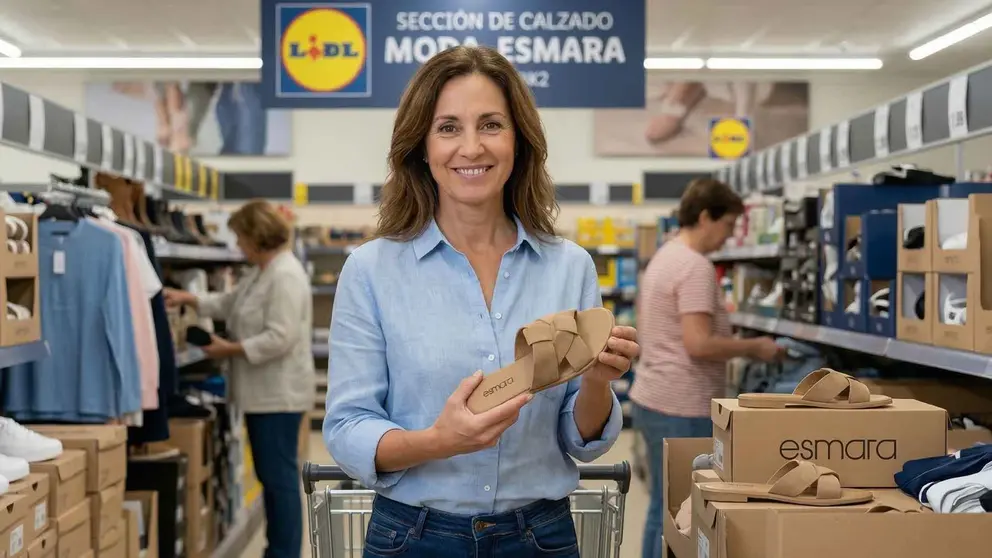 Una mujer en un supermercado de Lidl