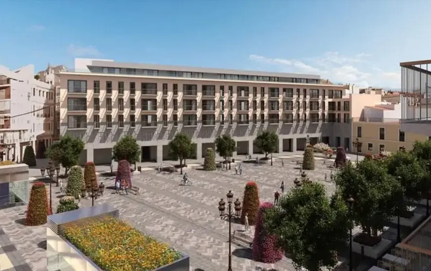 Imagen virtual de la futura Plaza Mayor de Huelva