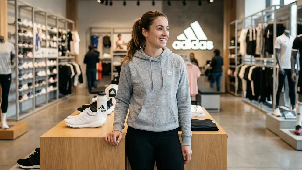 Una mujer en el interior de una tienda de Adidas