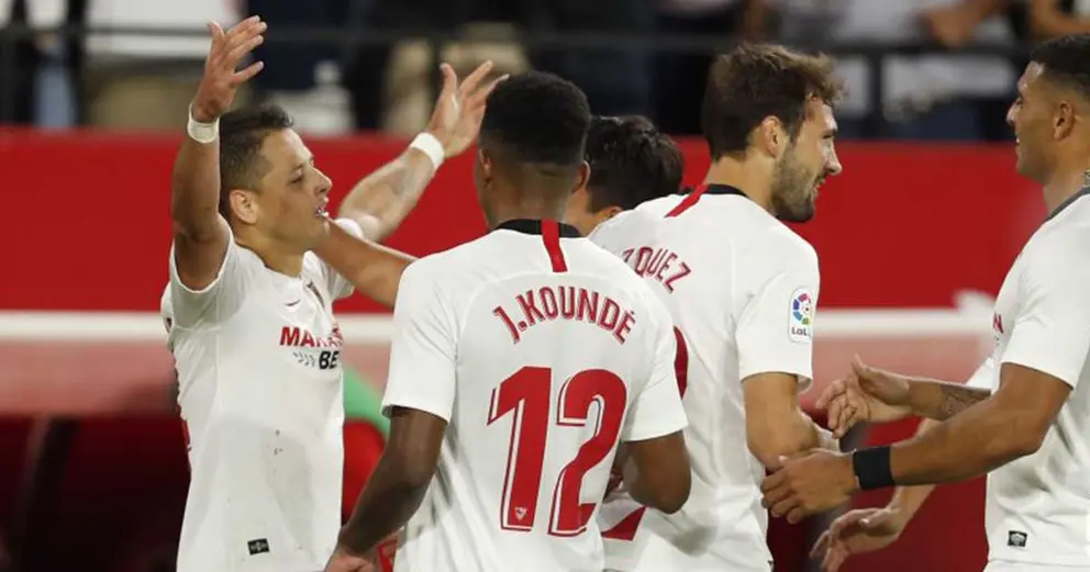 Chicharito celebrando un gol en La Liga. Foto: La Liga