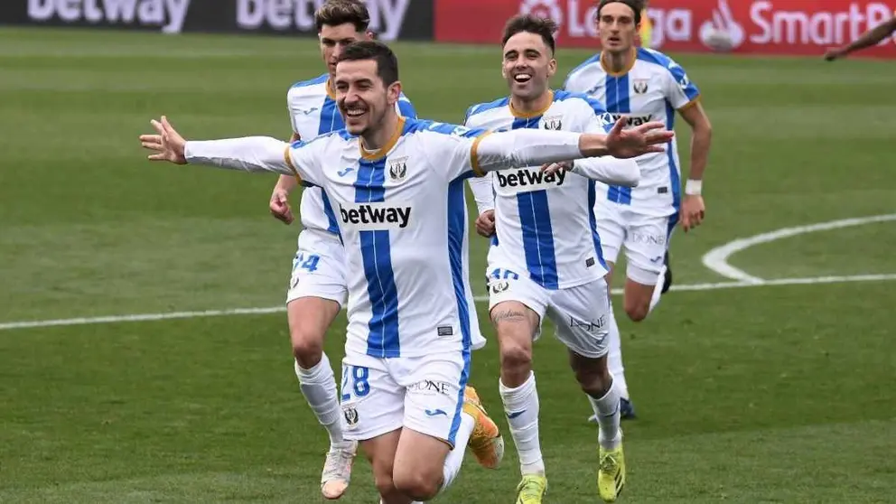 Javi Hern&aacute;ndez celebrando un gol con el CD Legan&eacute;s