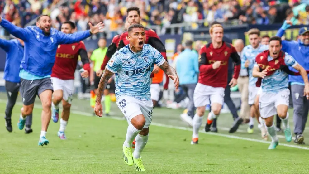 Darwin Mach&iacute;s celebra su gol en el C&aacute;diz CF - RC Celta de Vigo