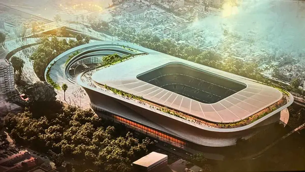 Imagen del exterior del proyecto de la nueva Rosaleda