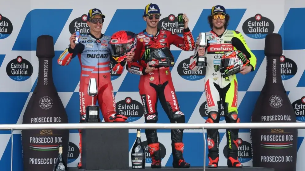Podio MotoGP Gran Premio estrella Galicia 0,0 de Espa&ntilde;a 2024 | Cristo Garc&iacute;a