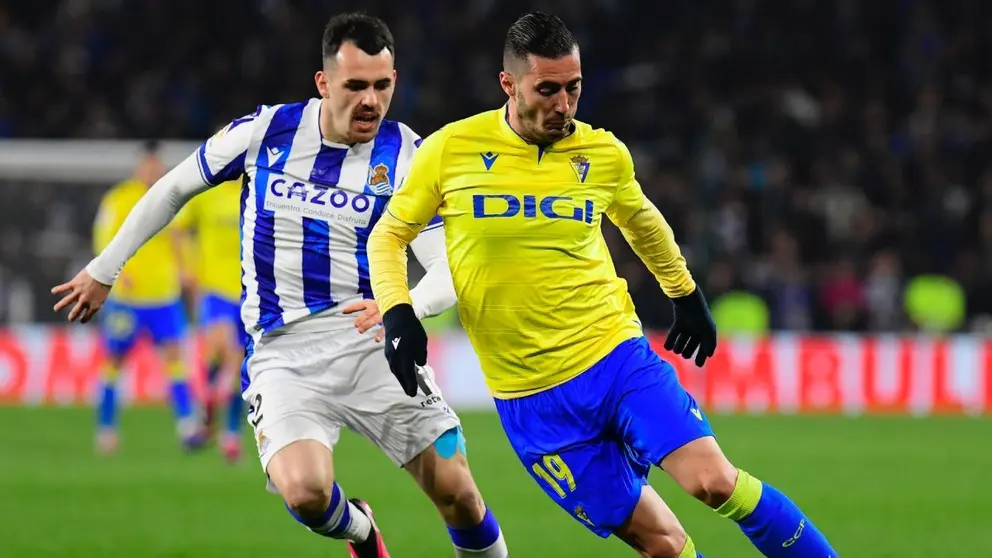 Sergi Guardiola durante el Real Sociedad - C&aacute;diz CF