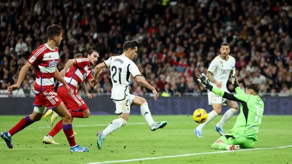 Brahim D&iacute;az en el partido de la primera vuelta entre el Real Madrid y el Granada CF