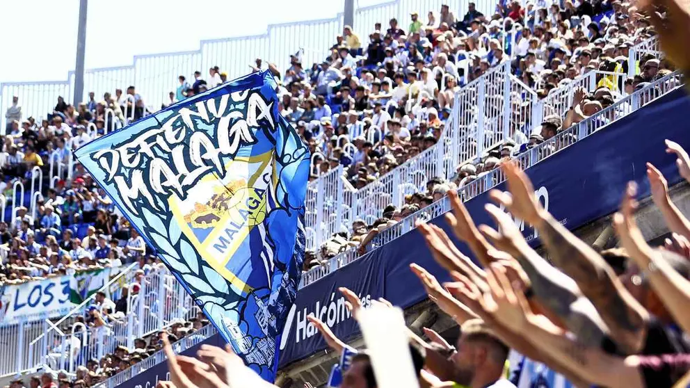 Gradas llenas en La Rosaleda durante un partido del M&aacute;laga CF