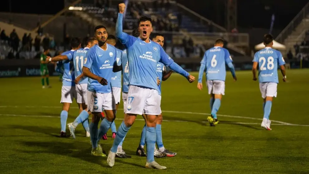 Sergio Castel celebra un gol durante su etapa en la UD Ibiza