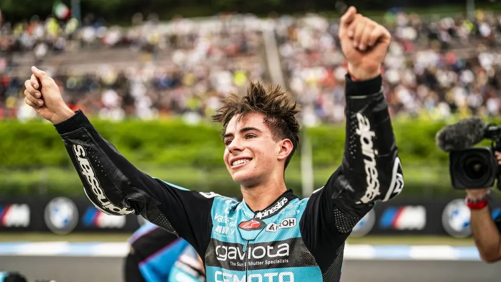 David Alonso nuevo campe&oacute;n del mundo de Moto3 2024 | Twitter: AsparTeam