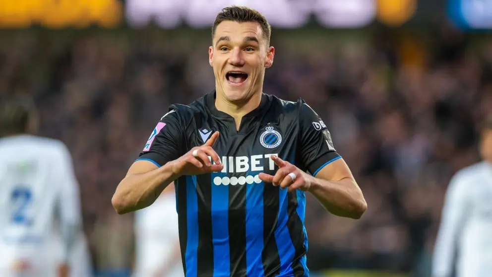 Ferran Jutgl&agrave; celebra un gol anotado con el Club Brujas | @JutglaFerran