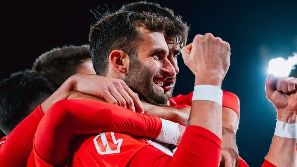 Los jugadores de la UD Almer&iacute;a celebran un gol de L&eacute;o Baptistao | UDA