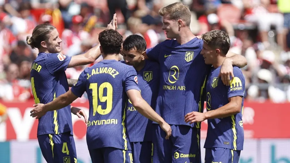 Los jugadores del Atl&eacute;tico de Madrid celebran un gol | ATM