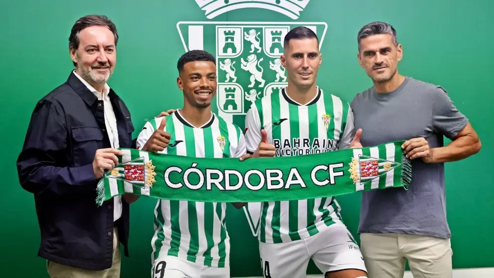 Dalisson y Sergi Guardiola durante su presentaci&oacute;n como nuevos fichajes del C&oacute;rdoba CF | CCF