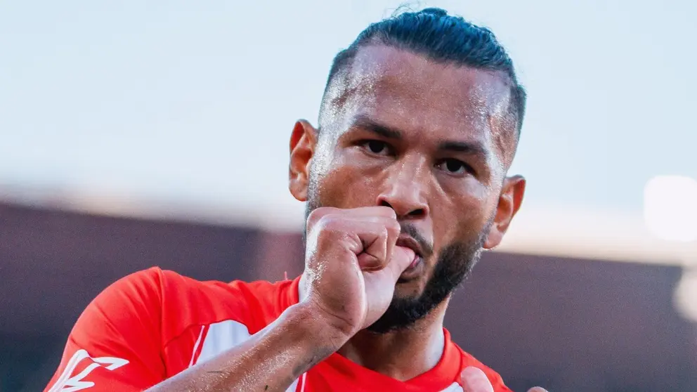 Luis Su&aacute;rez celebra su gol anotado en el UD Almer&iacute;a - Burgos CF | UDA