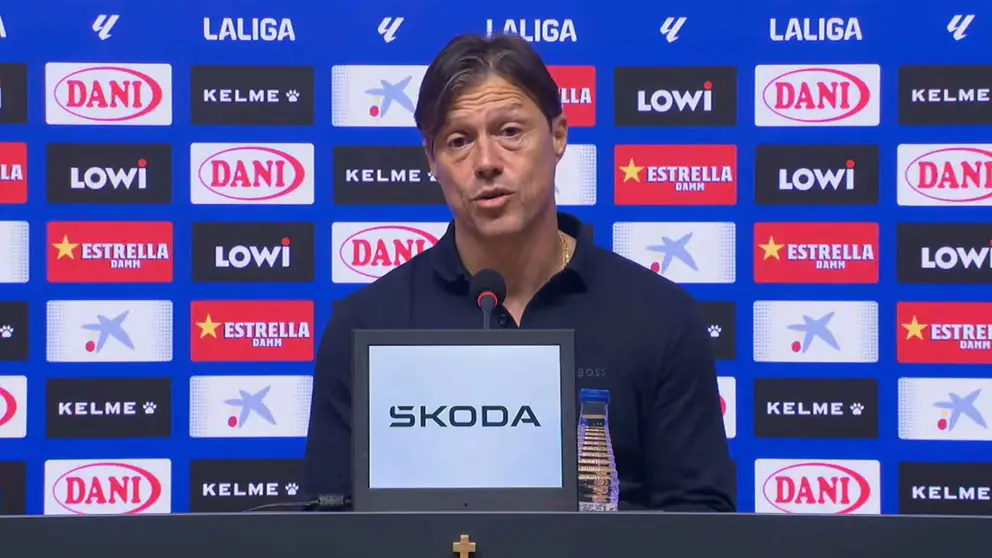 Mat&iacute;as Almeyda en la rueda de prensa posterior al Espanyol - Sevilla FC | LaLiga