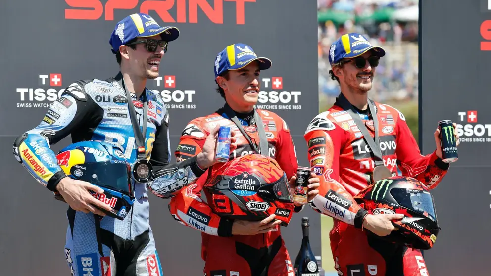 El podio de la Sprint de MotoGP en Jerez