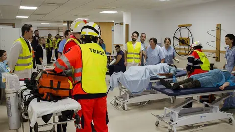 Imagen del simulacro realizado en el HLA Jerez Puerta del Sur en Diciembre de 2016