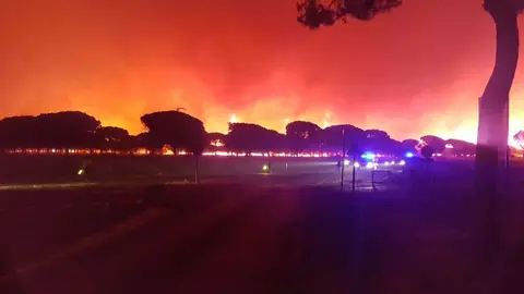 Imagen del Incendio en Do&ntilde;ana. Mazag&oacute;n, Moguer, Huelva | @sebasbonares
