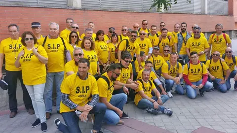 Miembros del SIP en una reciente manifestaci&oacute;n en Madrid