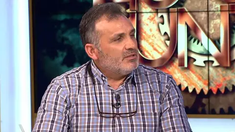 Casimiro Villegas siendo entrevistado en el programa Hora Punta, de TVE