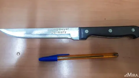 Cuchillo utilizado en el atraco