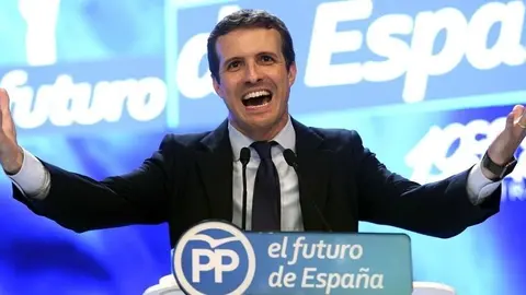 MADRID   21/07/2018  POLITICA  segunda jornada del  19 Congreso Nacional Extraordinario del Partido Popular en la imagen   el candidato Pablo Casado durante su discurso de candidatura   .imagen DAVID CASTRO