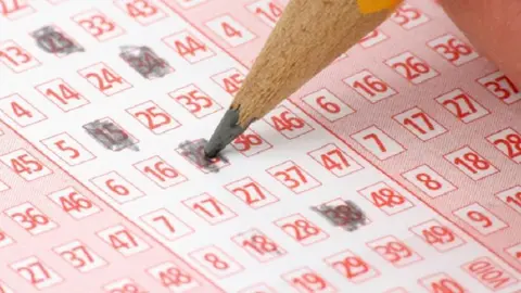 Lottery Ticket and pencil  close up shot