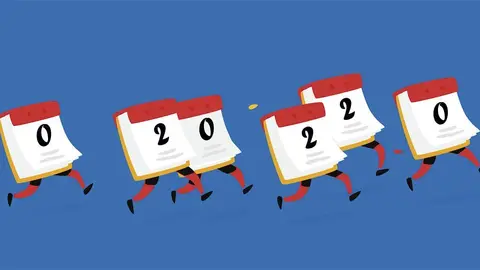 Icons running calendar. Vector. Logo. Funny illustration of a paper tear-off calendar. Cartoon badge, emblem for the company. Sticker and mascot for the store site. Mode of operation.