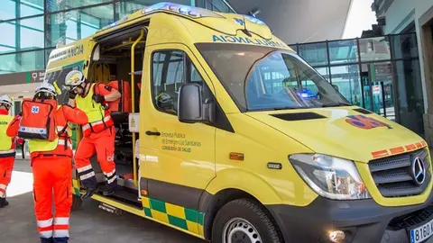 Una ambulancia en una foto de archivo