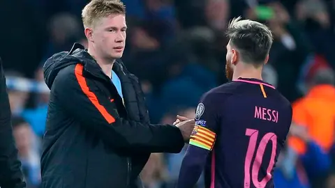 Kevin De Bruyne y Lionel Messi 