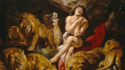 Profeta Daniel en el foso de los leones, un cuadro de Pedro Pablo Rubens realizado en 1615 | Galer&iacute;a Nacional de Arte de Washington D. C., Estados Unidos