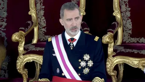 Felipe VI, durante su discurso en la Pascua Militar.