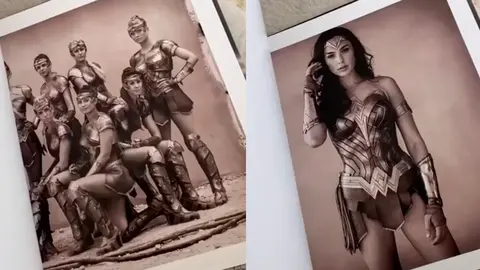 Gal Gadot y las Guerreras Amazonas hechas en dibujo
