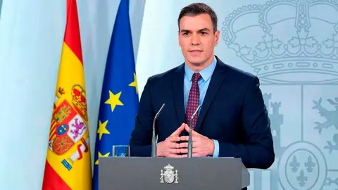 Pedro S&aacute;nchez el pasado 14 de marzo cuando declar&oacute; el estado de alarma | Foto: RTVE
