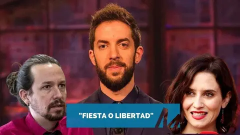 David Broncano, Pablo Iglesias e Isabel D&iacute;az Ayuso | EL MIRA