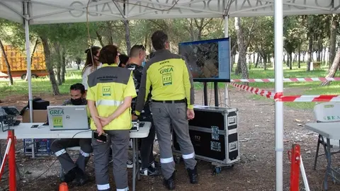Puesto de mando para buscar al anciano desaparecido en Las Cabezas