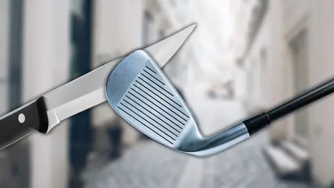 Pelea con cuchillos y palos de golf