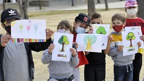 ni&ntilde;os arboles