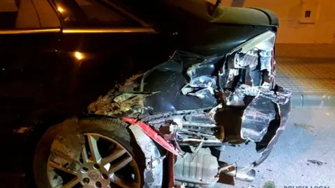 Coche accidentado en Chipiona