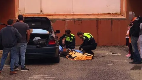 Aplastado por un coche