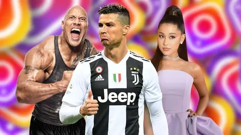 Cristiano Ronaldo, Ariana Grande y The Rock triunfan en Instagram