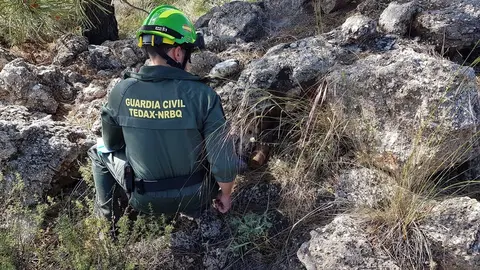 Proyectil aparecido en Cumbres Verdes